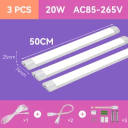 LED Lighting Tubes Strip 220V Lamps Bar for Home Appliance Kitchen Living Room Decor Cabinet Bedroom Study Room 110V Strip LED