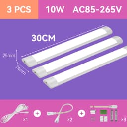 LED Lighting Tubes Strip 220V Lamps Bar for Home Appliance Kitchen Living Room Decor Cabinet Bedroom Study Room 110V Strip LED