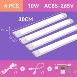 LED Lighting Tubes Strip 220V Lamps Bar for Home Appliance Kitchen Living Room Decor Cabinet Bedroom Study Room 110V Strip LED