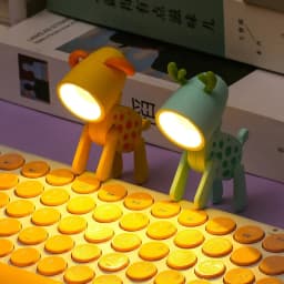 LED Mini Night Light Cute Dog Deer Foldable Desk Lamps Desktop Ornament Book Light Room Bedside Bedroom Decor Holiday Gifts