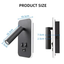 Chargeable USB Port Wall Lamp Rotatable Head Bedside Lighting Bedroom Led Wall Lights Home Decor Wall Sconce for Living Room