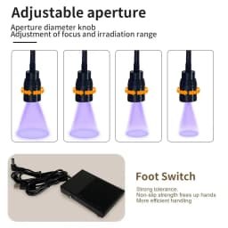 12W LED UV Lamp Eyelash Extension Gel Curing Floor Lamp for Beauty Salon Foot Switch Adjustable UV Light Holder Angle Spotlight