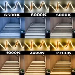 24V Dimmable 3 Color CCT COB LED Strip Light 8mm 10mm Width 2700K To 6500K Color-Changing LED Tape Linear Double Color RA90
