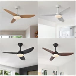 25/40 Inch Ceiling Fans With Lights Led 3 Color 6 Speeds DC Motor Fans Remote Control Low Floor Decorative Fans With Lighting