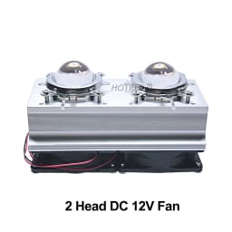 LED Heatsink Aluminium Cooling Radiator + 60 /120 Degrees 44mm Lenes + Reflector + Bracket 12V Fans For 20W 30W50W 100W Chip COB