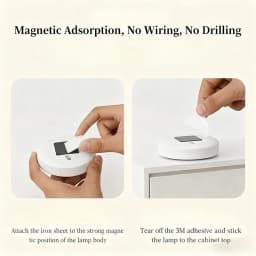 Wireless Magnetic LED Light, Remote & Motion Sensor, 3-Color Dimmable, Rechargeable for Cabinet Closet Wardrobe, No Drilling
