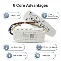 2.4G LED Drive Lntelligent Remote Control Power (12-24W)X2 (40-60W)X2 (50-70W)X2 For Dimmable Color-Changeable Chandelier