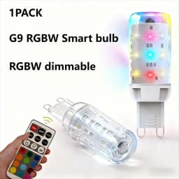 G9 LED Bulb Dimmable,12 Color RGB+Warm White 3000K Color Changing with IR Remote Control Control, AC100-240V, Halloween,1 Pack