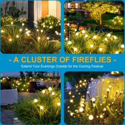 1~2Pcs Solar Garden Lights Firefly Floor Lights Outdoor 6/8/10LED Lights Garden Decorative Ball Lights For Garden Outdoor Decor