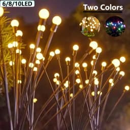 1~2Pcs Solar Garden Lights Firefly Floor Lights Outdoor 6/8/10LED Lights Garden Decorative Ball Lights For Garden Outdoor Decor