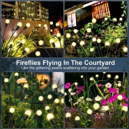 1~2Pcs Solar Garden Lights Firefly Floor Lights Outdoor 6/8/10LED Lights Garden Decorative Ball Lights For Garden Outdoor Decor