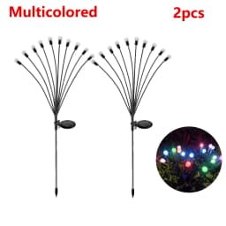 1~2Pcs Solar Garden Lights Firefly Floor Lights Outdoor 6/8/10LED Lights Garden Decorative Ball Lights For Garden Outdoor Decor