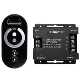 LED Touch Remote Control DC12V-24V 18A PWM LED Light Strip Dimmer with Adjustable Sliding Remote Control, Adjustable Brightness