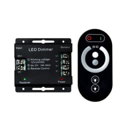 LED Touch Remote Control DC12V-24V 18A PWM LED Light Strip Dimmer with Adjustable Sliding Remote Control, Adjustable Brightness