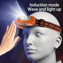 Mini Rechargeable Sensor Headlamp Powerful Fishing Camping USB Head Flashlight COB LED Head Light Torch Headlights Front Lantern