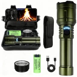 Ultra Powerful Flashlight Concentrating Ignition Flashlight Waterproof Military Tactical Lamp Outdoor Camping Adventure Torch