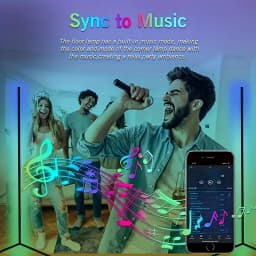 RGB LED Smart Modern Floor Lamp Music Synchronization 16 Million DIY Color Change Suitable for Gaming Room Parties, Etc.