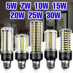30W LED Bulb E27 Corn Lamp E14 Ceiling Light AC220V Chandelier Bulbs B22 No Flicker For Home Living Room Lighting Cold/Warm 110V
