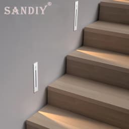 SANDIY Smart Stair Lighting Motion Sensor Wall Lamp Recessed Step Lights Movement Detect Nightlights Corridor Hall Luminaire 3W