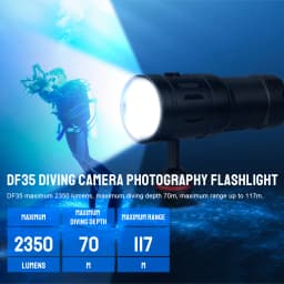 Trustfire DF35 Diving Flashlight IPX8 LED White Red Ultraviole Light Waterproof Powerful Super Bright+32650 Battery+UC10 Charger