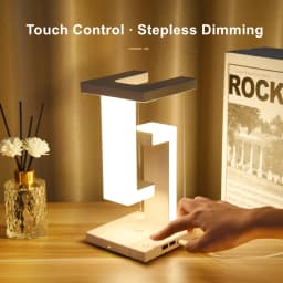 LED Suspending Anti-gravity Night Light with 10W Wireless Charger Desk Lamp Dimmable Table Light for Bedroom Bedside Decor Light