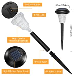 Solar Pathway Lights Outdoor Waterproof 12Pack Solar Garden Lights Auto On/Off LED Outdoor Solar Lawn Lights for Outside Pathway