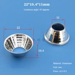 Optical LED Aluminium Reflector Cup for COB Lamp Bead 20-126mm 15-120 Degree Lampshade Replacement Reflective Bowl for DIY Light