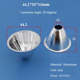 Optical LED Aluminium Reflector Cup for COB Lamp Bead 20-126mm 15-120 Degree Lampshade Replacement Reflective Bowl for DIY Light