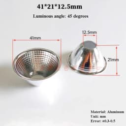 Optical LED Aluminium Reflector Cup for COB Lamp Bead 20-126mm 15-120 Degree Lampshade Replacement Reflective Bowl for DIY Light