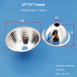 Optical LED Aluminium Reflector Cup for COB Lamp Bead 20-126mm 15-120 Degree Lampshade Replacement Reflective Bowl for DIY Light