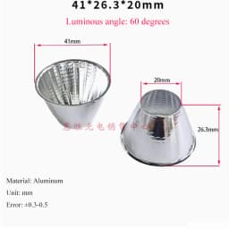 Optical LED Aluminium Reflector Cup for COB Lamp Bead 20-126mm 15-120 Degree Lampshade Replacement Reflective Bowl for DIY Light