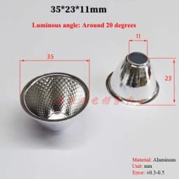 Optical LED Aluminium Reflector Cup for COB Lamp Bead 20-126mm 15-120 Degree Lampshade Replacement Reflective Bowl for DIY Light