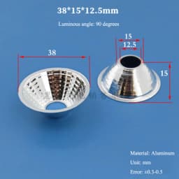 Optical LED Aluminium Reflector Cup for COB Lamp Bead 20-126mm 15-120 Degree Lampshade Replacement Reflective Bowl for DIY Light