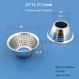 Optical LED Aluminium Reflector Cup for COB Lamp Bead 20-126mm 15-120 Degree Lampshade Replacement Reflective Bowl for DIY Light
