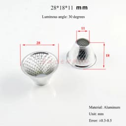 Optical LED Aluminium Reflector Cup for COB Lamp Bead 20-126mm 15-120 Degree Lampshade Replacement Reflective Bowl for DIY Light