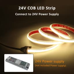 AC 220V IP68 Waterproof COB LED Strip Lights DC 24V Tape Lamp with 2Pin Wires 3000K 4000K 6000K Flexible Ribbon for Home Decor