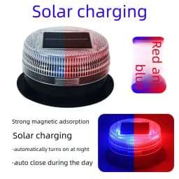 Solar LED Magnetic Warning Light Truck Vehicle Wireless Strobe Beacon Flashlight Emergency Signal Sensor Flashing Night Lights