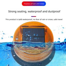 Solar LED Magnetic Warning Light Truck Vehicle Wireless Strobe Beacon Flashlight Emergency Signal Sensor Flashing Night Lights