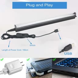 6W USB UV LED Light Blacklight Bar for Body Painting Blacklights Tapestry Poster Glow Party T5 Tube UV Strip Lights for Cabinet