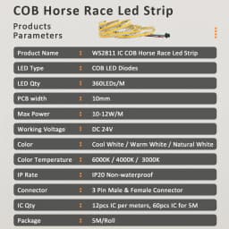 Horse Race Running Water COB LED Strip Lights 24V 360leds/m WS2811 Pixel Tape Lamp Warm Cool White Stripe 2.4G RF Remote Control