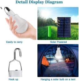 LED Hanging Solar Light Waterproof USB Charged Emergency Sunlight Powered Lamp Outdoor Indoor House Solar Bulb Light