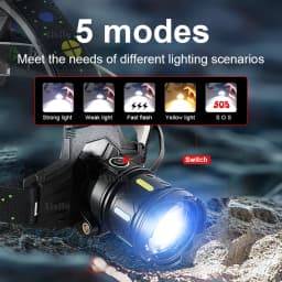 980000000LM High Power LED Headlamp Head Flashlight Long Shot 6000M 18650 Fishing Hunting Work Head Torch Rechargeable Headlight
