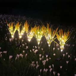 1PC 7Head Solar Powered Wheat Ear Ground Mounted Light, Suitable for Courtyard, Garden, Lawn, Outdoor, Camping, Party Decoration
