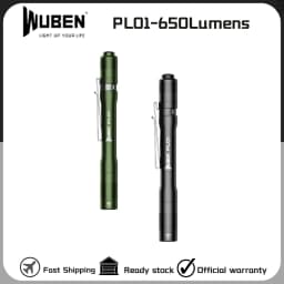 WUBEN PL01 Pen Light, 650 Lumens Pocket EDC Flashlight Rechargeable, IP68 waterproof, Compatible 2 AAA Battery for Home, Outdoor