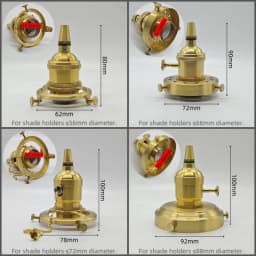 Solid Brass E26/E27 Lampholder with Cord Grip - UL & CE Certified for Pendant Lights