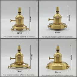 Solid Brass E26/E27 Lampholder with Cord Grip - UL & CE Certified for Pendant Lights