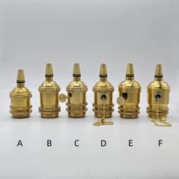 Solid Brass E26/E27 Lampholder with Cord Grip - UL & CE Certified for Pendant Lights