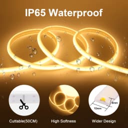 Dimmable COB LED Strip Light 220V EU Plug 288LEDs/m RA90 Outdoor Waterproof Neon Lights White Pink Red Blue for Kitchen Garden