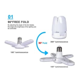 E27 AC220V LED 28W Bulb Fan Blade Timing Lamp Foldable Led Light Bulb Lampada Night Lights For Home Ceiling Light Lighting
