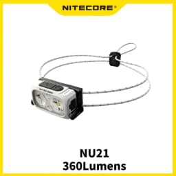 NITECORE NU21 Outdoor Headlamp Ultra Lightweight Dual Beam White Red Light 360 Lumens USB-C Rechargeable Portable Headlight